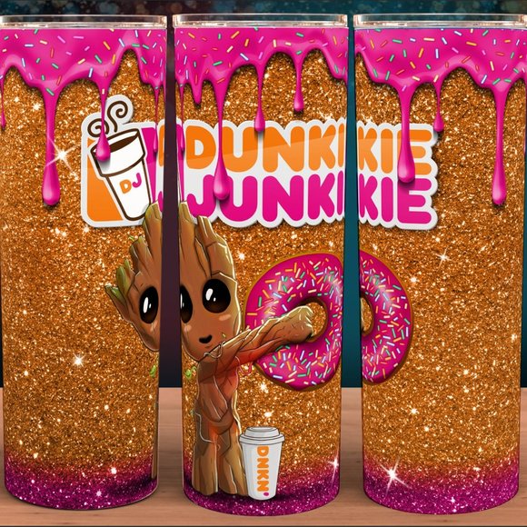 Dunkie Junkie Groot Donut Cup Mug Tumbler 20oz - Picture 1 of 3